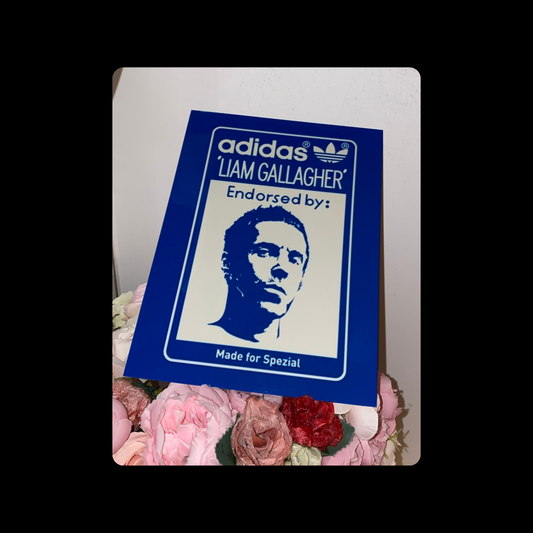 Adidas Liam Gallagher Gallagher Blue & White Metal Bar Sign 15cm x 20cm