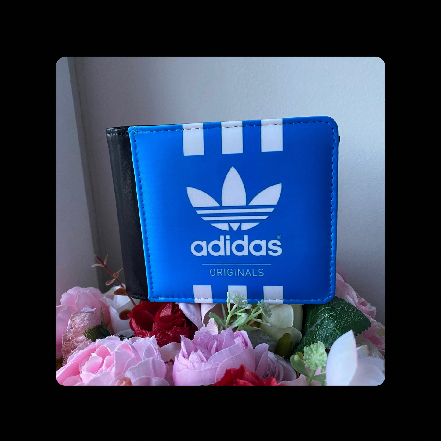 Adidas Originals Blue and White PU Material Wallet