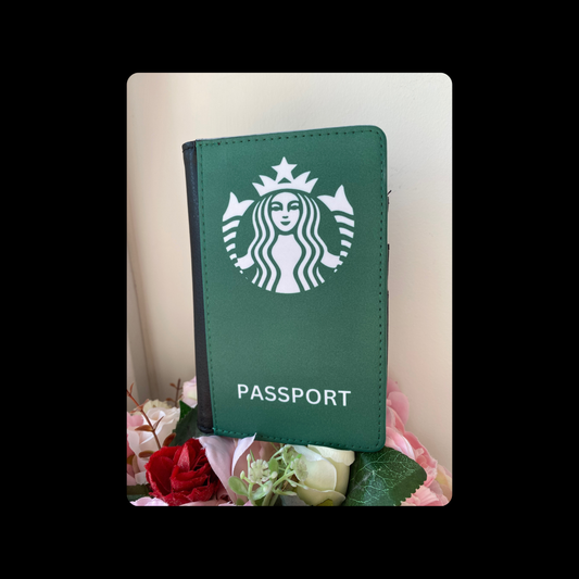 Starbucks Coffee Green & White PU Material Passport Holder
