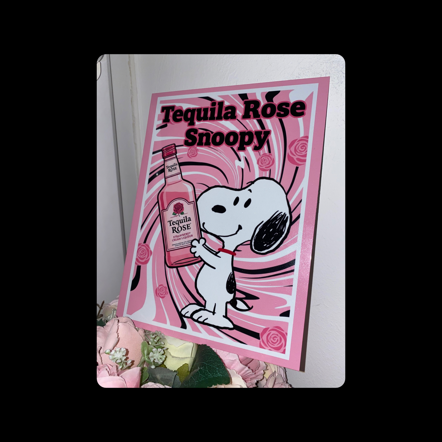 Snoopy Tequila Rose Metal Bar Sign 15cm x 20cm