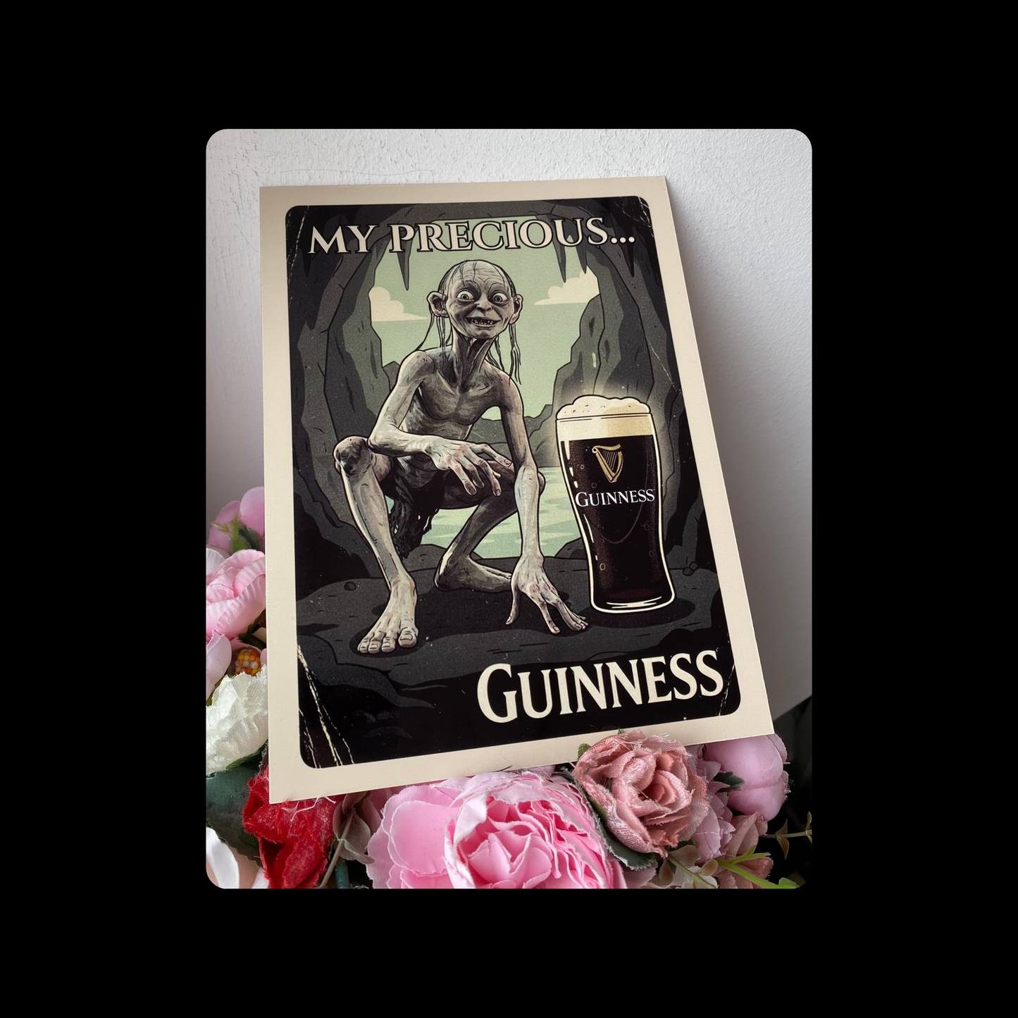 Gollum Lord Of The Rings Guinness Metal Bar Sign 15cm x 20cm