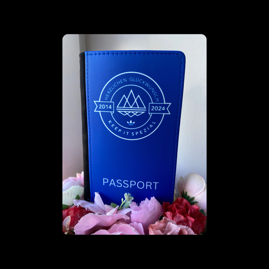 Adidas Keep It Spezial Blue & White PU Material Passport Holder