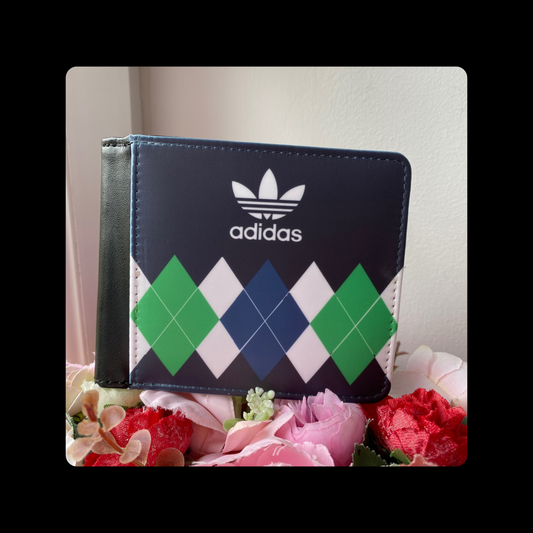 Adidas Originals Argyle Golf 80’s Football Casual Style Navy PU Leather Wallet
