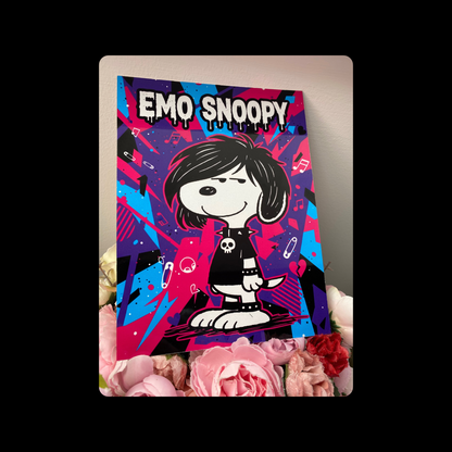 Snoopy Emo Metal Bar Sign 15cm x 20cm