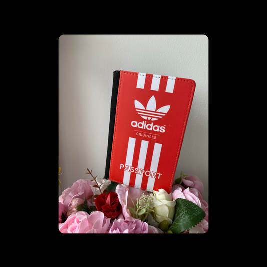 Adidas Originals Red & White PU Material Passport Holder