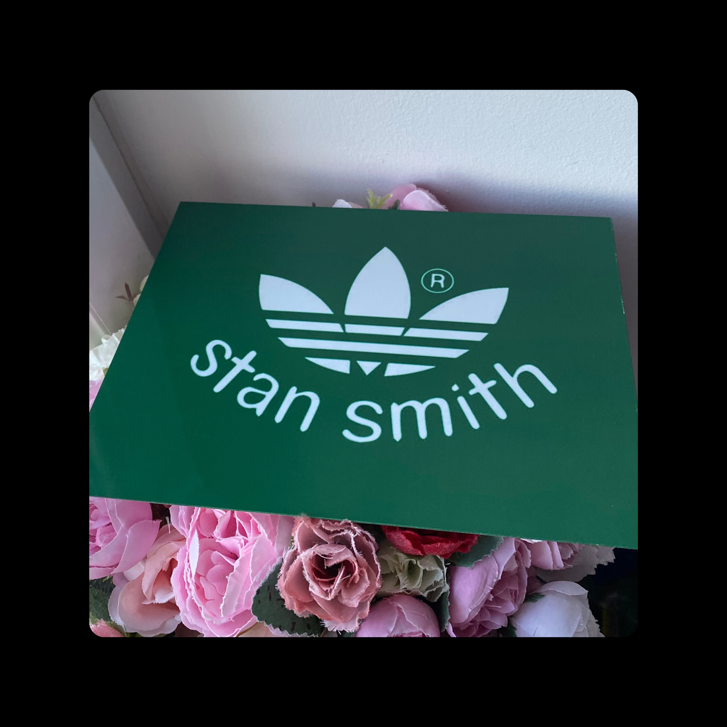 Adidas Stan Smith Green & White Metal Bar Sign 15cm x 20cm