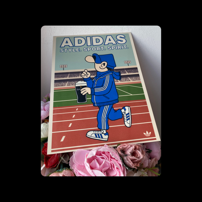 Adidas Andy Capp Style. Sport. Spirit Guinness Metal Bar Sign 15cm x 20cm