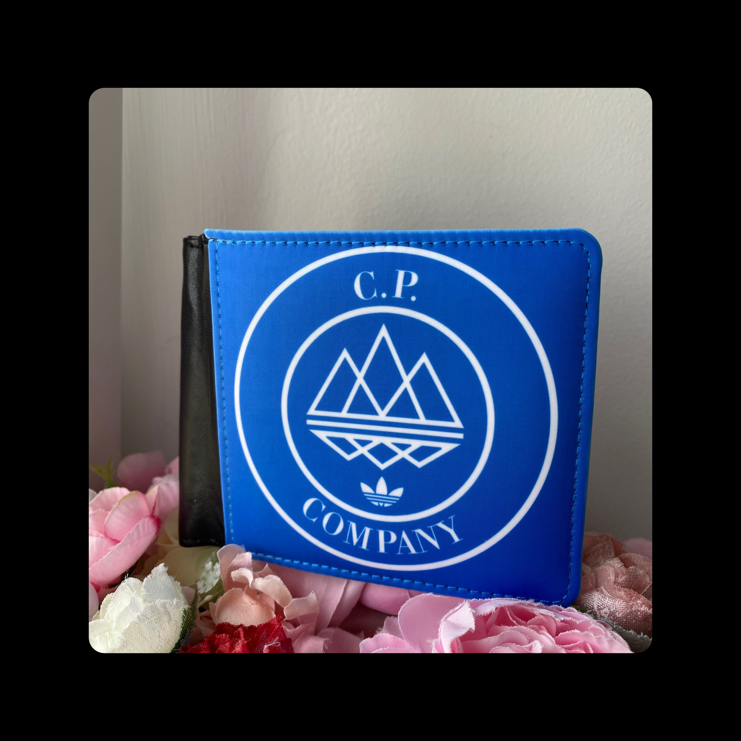 Adidas C.P Company Blue & White PU Materia Wallet 10cm x 9.5cm