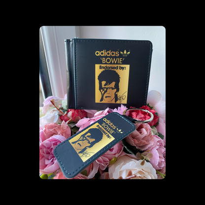 Adidas David Bowie Black & Gold PU Material Wallet & Keyring