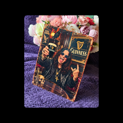 Ozzy Osbourne Guinness Metal Bar Sign 15cm x 20cm