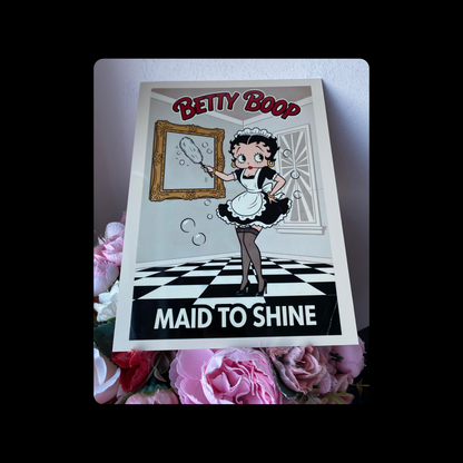 Betty Boop French Maid Metal Bar Sign 15cm x 20cm