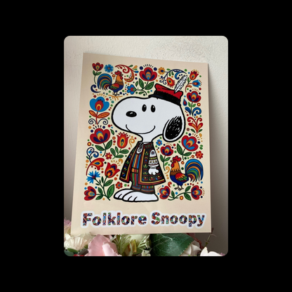 Snoopy Folklore Metal Bar Sign 15cm x 20cm