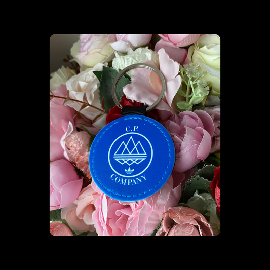 Adidas C. P Company Blue & White Round Keyring 5cm
