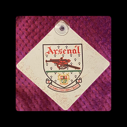 Arsenal 1990-1993 Badge Metal Window Sign 14cm x 14cm (Includes Suction Hook)