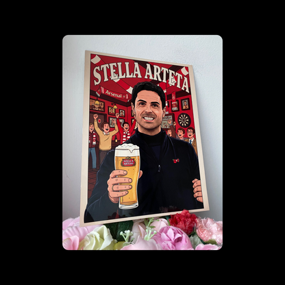 Arsenal Stella Arteta Metal Bar Sign 15cm x 20cm