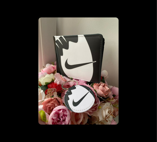 Nike Dunk Black & White Panda PU Material Wallet & Keyring