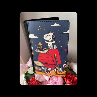 Snoopy Music PU Material Passport Holder