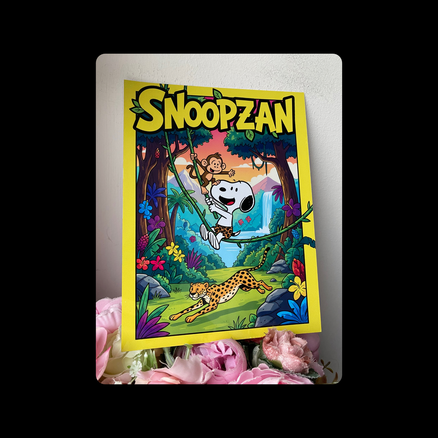 Snoopy Snoopzan (Tarzan) Metal Bar Sign 15cm x 20cm