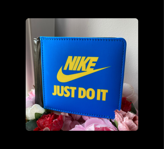 Nike Just Do It Blue & Yellow PU Material Wallet