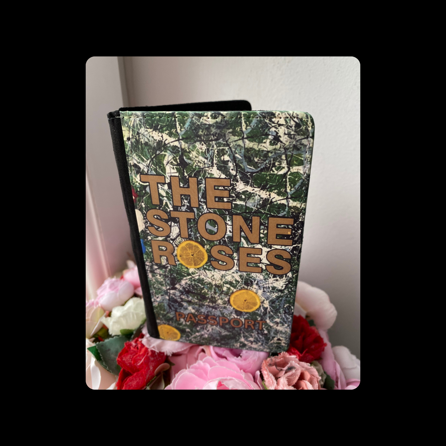 Stone Roses PU Material Passport Holder