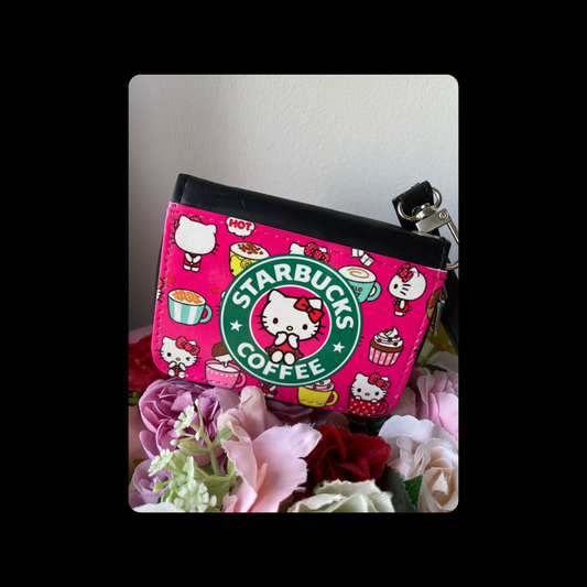 Hello Kitty Starbucks PU Leather Purse 10.5cm x 7.5cm