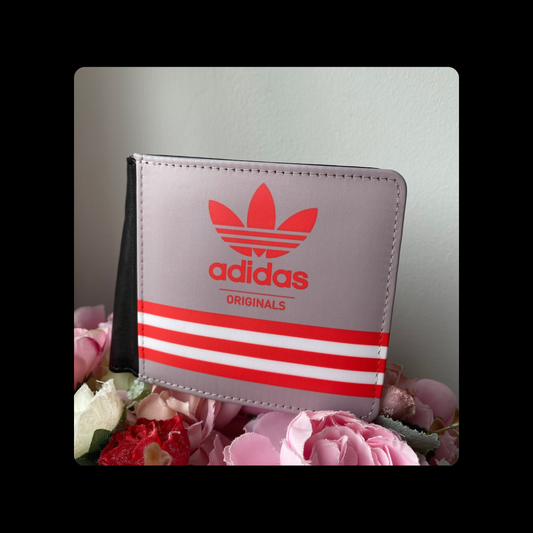 Adidas Originals Silver, Red & White PU Material Wallet