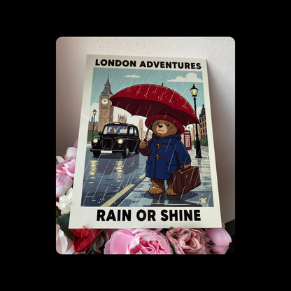 Paddington Bear Rain Or Shine Metal Bar Sign 15cm x 20cm