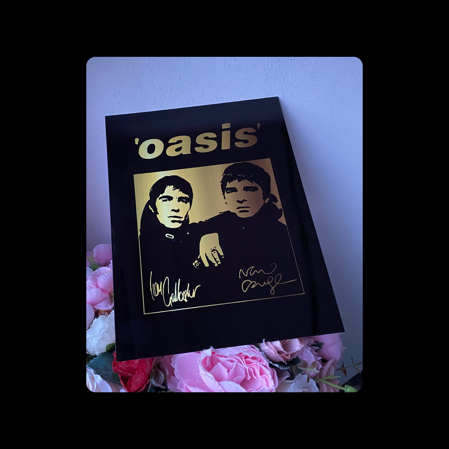 Oasis Black & Gold Metal Bar Sign 15cm x 20cm