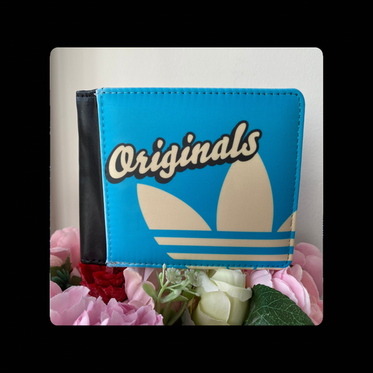 Adidas Retro Originals Blue and White PU Material Wallet