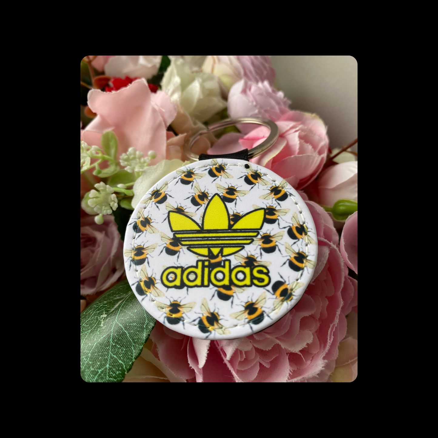 Adidas Bees Round Keyring 5cm