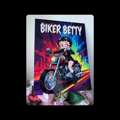 Betty Boop Biker Metal Bar Sign 15cm x 20cm