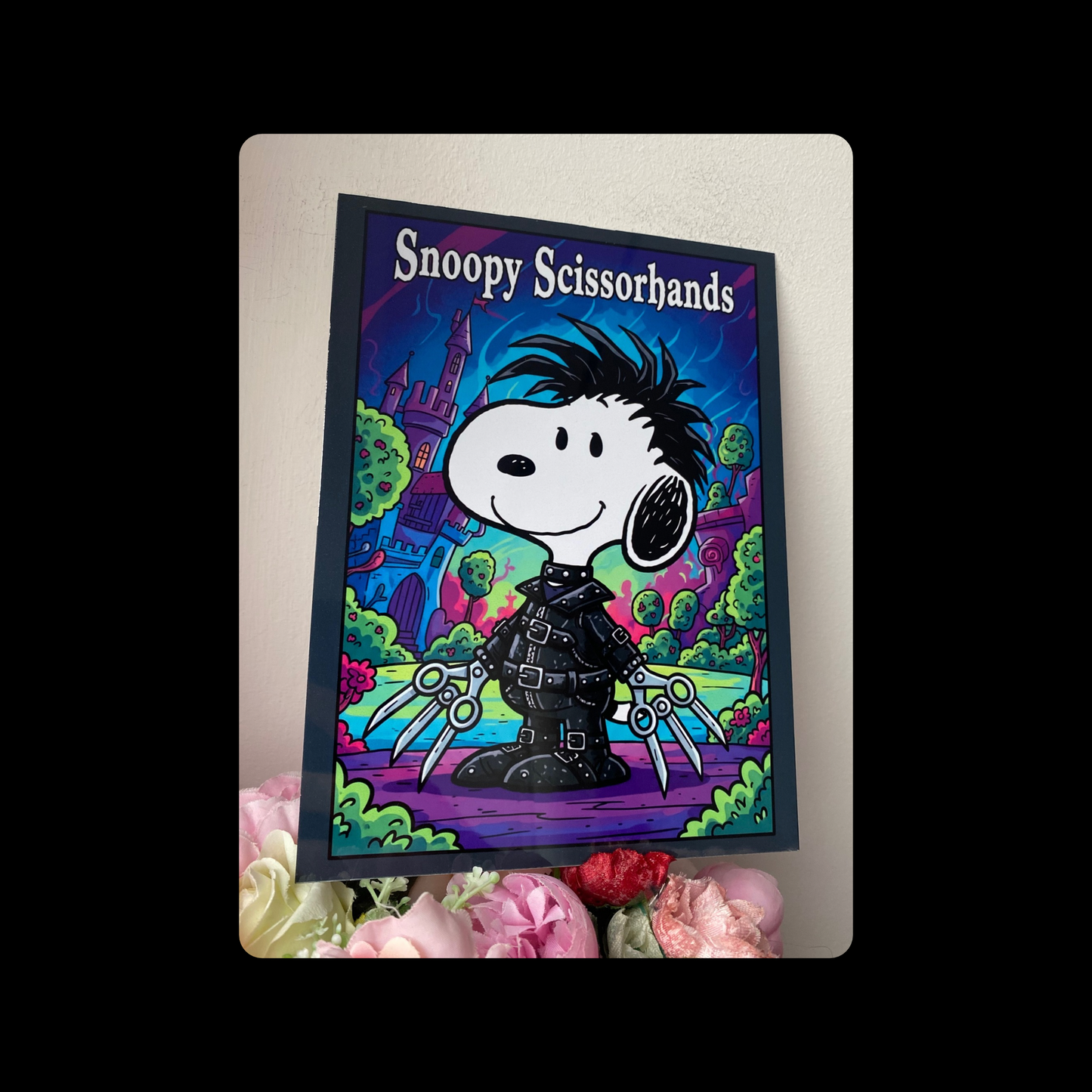 Snoopy (Edward) Scissorhands Metal Bar Sign 15cm x 20cm