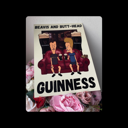 Beavis & Butt-head Guinness Metal Bar Sign 15cm x 20cm