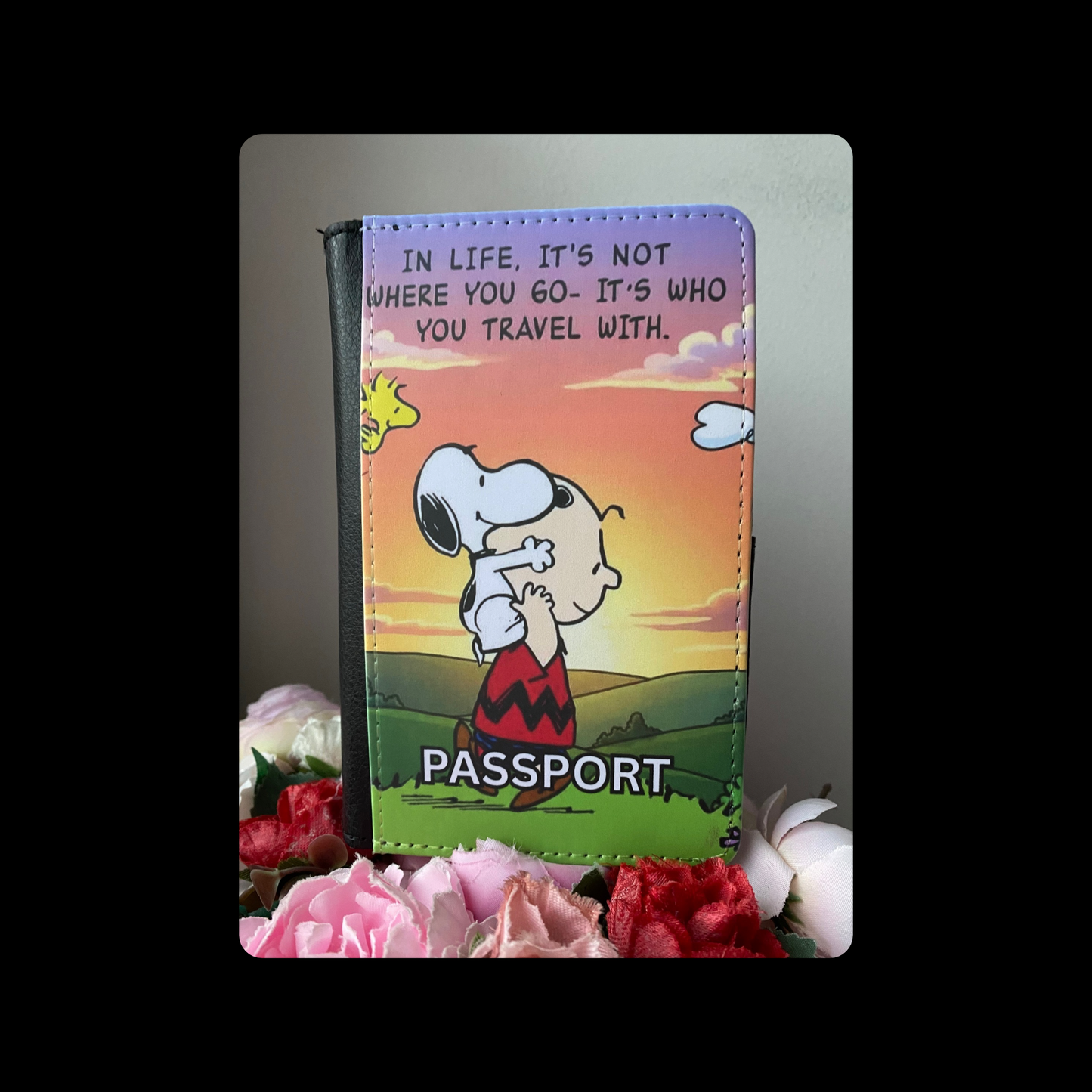 Snoopy In Life PU Material Passport Holder