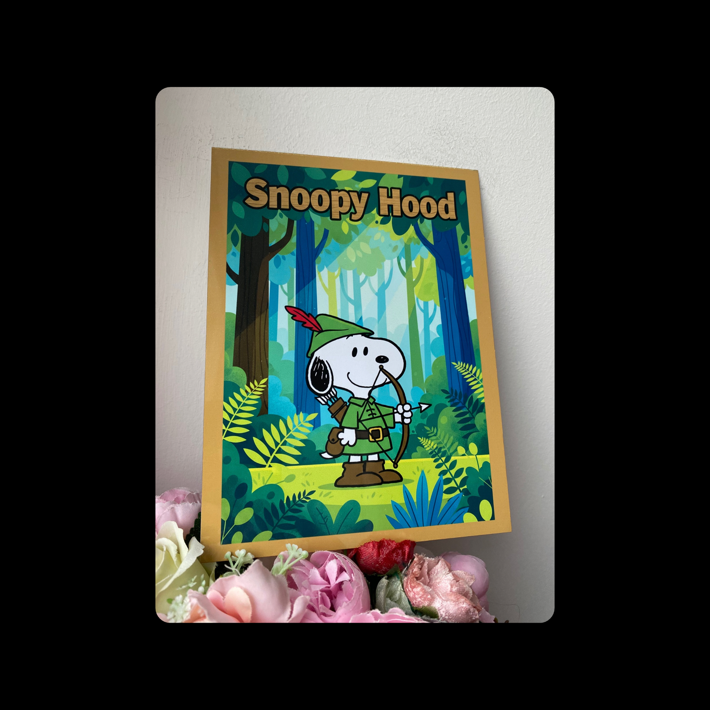 Snoopy Robin Hood Metal Bar Sign 15cm x 20cm