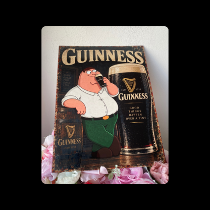 Peter Griffin Family Guy Guinness Metal Bar Sign 15cm x 20cm