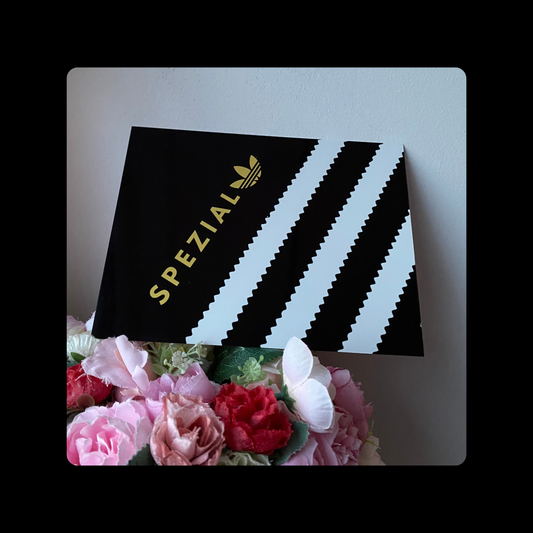 Adidas Spezial Black & White Metal Bar Sign 15cm x 20cm