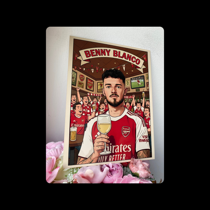 Arsenal Benny Blanco (Ben White) Metal Bar Sign 15cm x 20cm