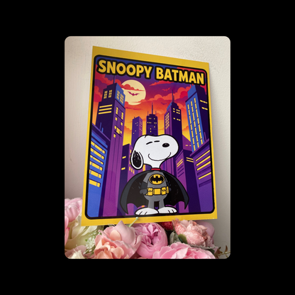 Snoopy Batman Metal Bar Sign 15cm x 20cm