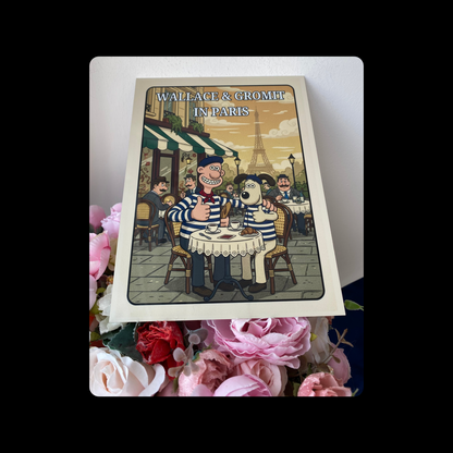 Wallace & Gromit In Paris Metal Bar Sign 15cm x 20cm