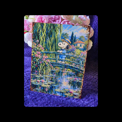 Snoopy Monet Metal Bar Sign 15cm x 20cm