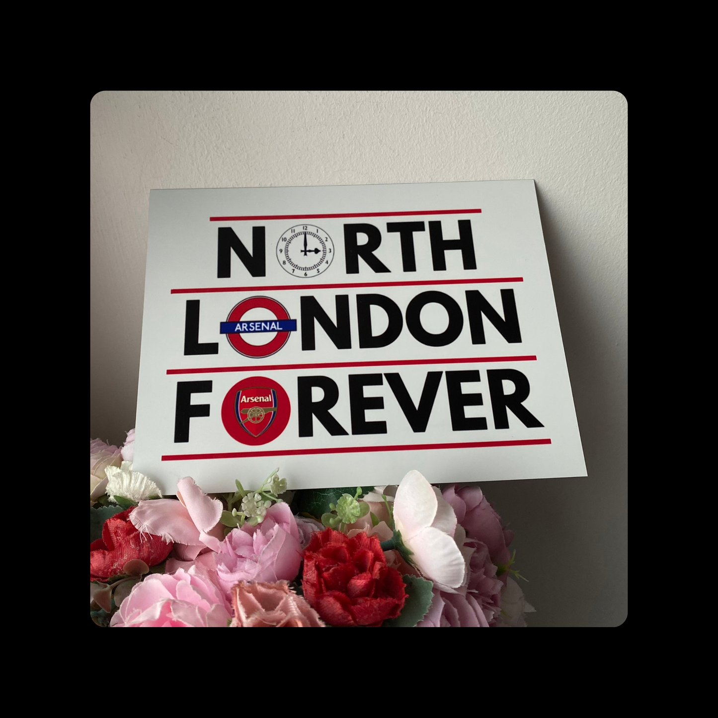 Arsenal North London Forever Metal Bar Sign 15cm x 20cm