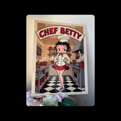 Betty Boop Chef Metal Bar Sign 15cm x 20cm