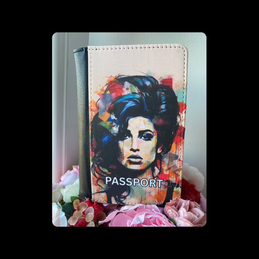 Amy Winehouse Pop Art PU Material Passport Holder