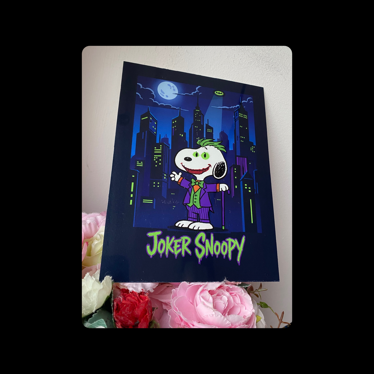 Snoopy Joker Metal Bar Sign 15cm x 20cm