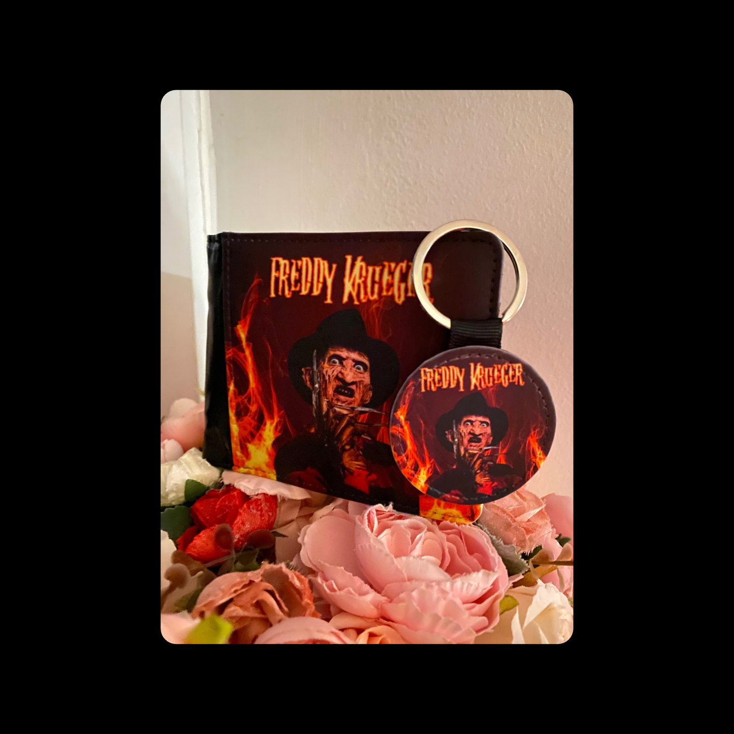 Freddy Krueger Fire PU Material Wallet & Keyring