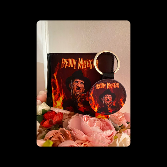 Freddy Krueger Fire PU Material Wallet & Keyring