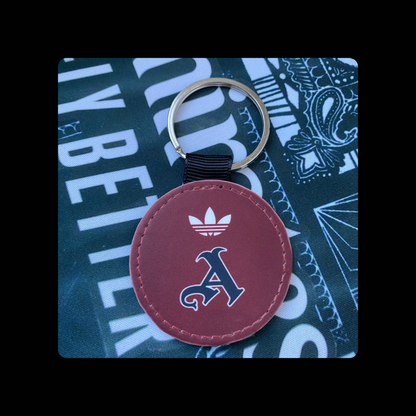 Arsenal Adidas Gothic A Round Keyring 5cm