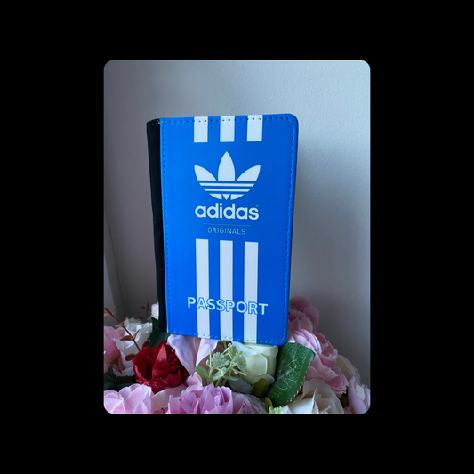 Adidas Originals Blue & White PU Material Passport Holder
