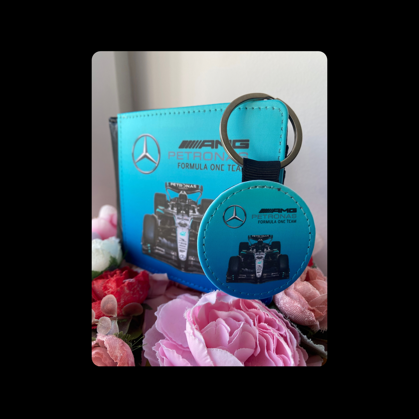 Mercedes F1 Racing Car PU Material Wallet & Keyring